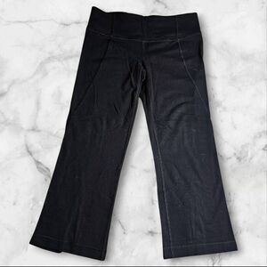 Lululemon Size 4 Black Flare Slit Leggings